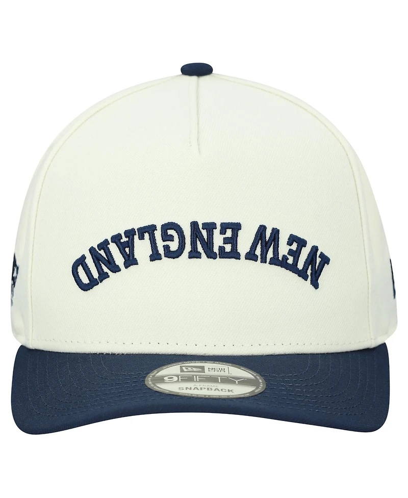 New Era Men's Cream New England Patriots Upside Down 9FIFTY A-Frame Snapback Hat