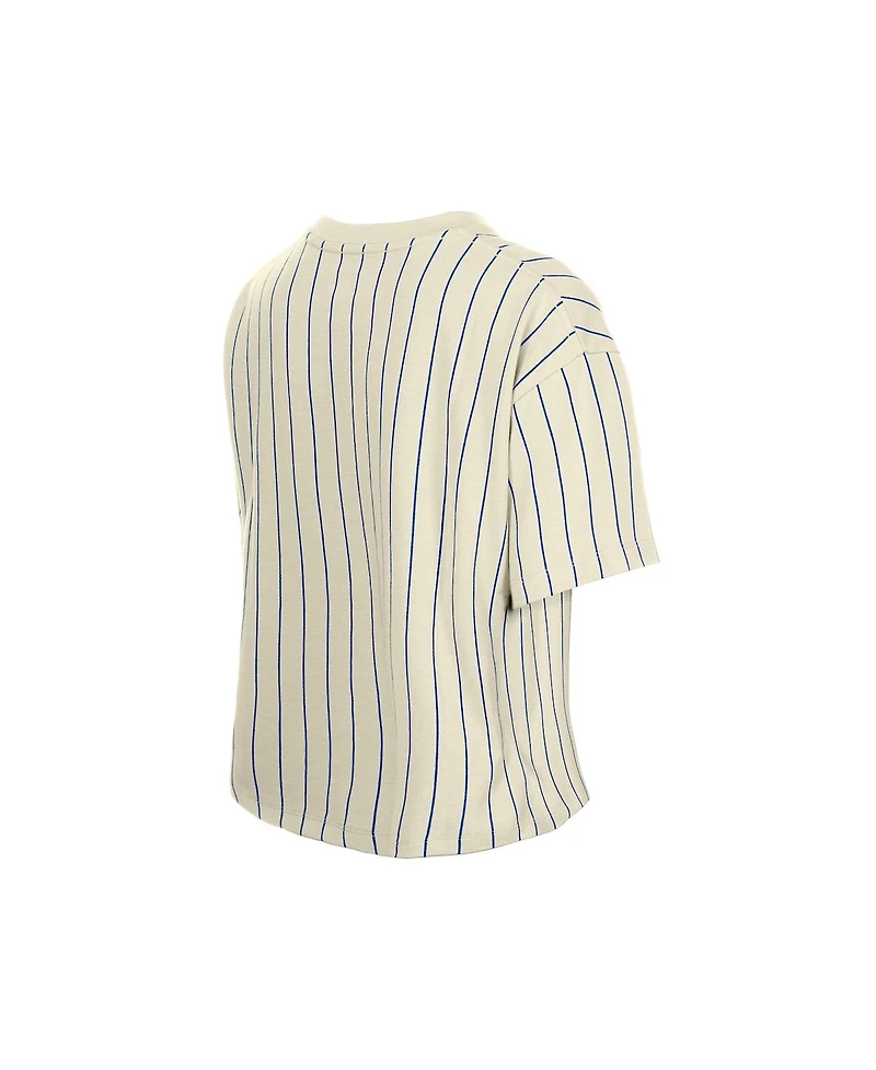 New Era Women's Cream New York Mets Throwback Boxy T-Shirt