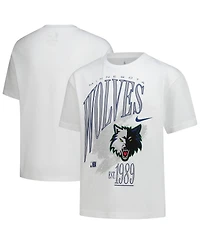 Nike Big Boys and Girls White Minnesota Timberwolves Hardwood Classics Champs Max90 T-Shirt