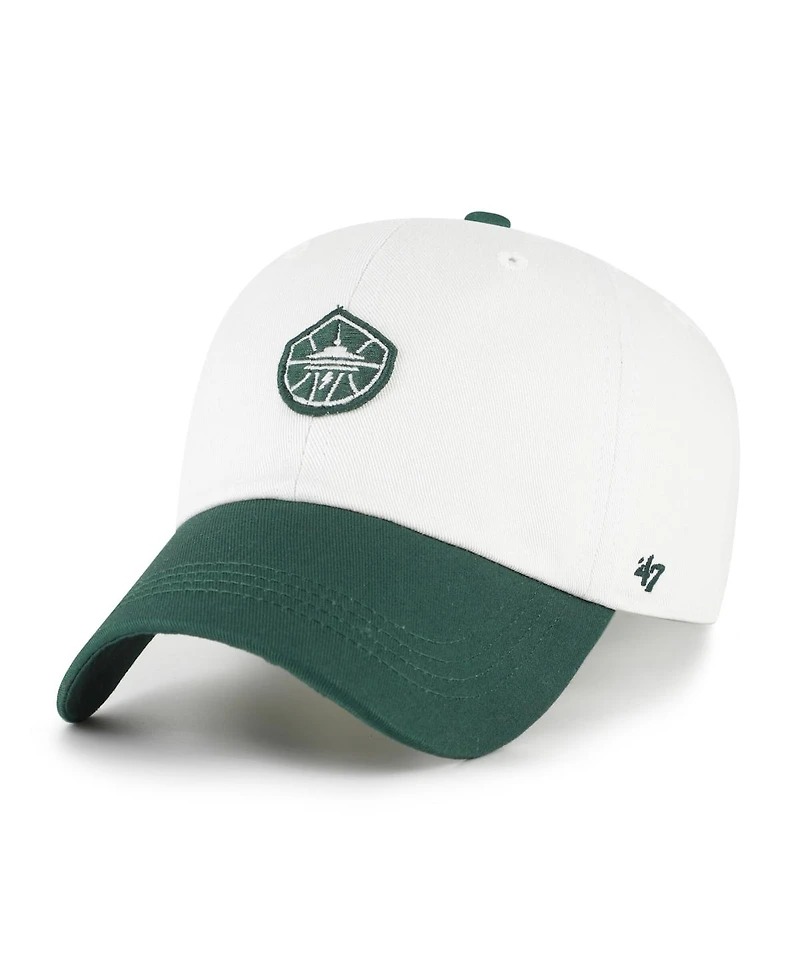 '47 Brand Men's and Women's White/Green Seattle Storm Contemporary Two-Tone Clean Up Adjustable Hat