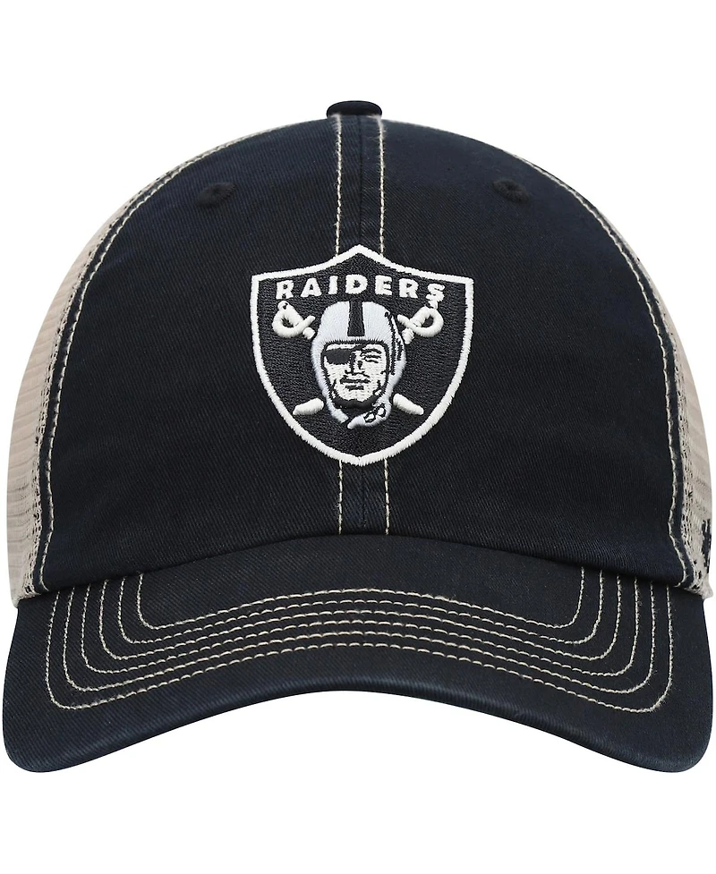 '47 Brand Men's Black/Natural Las Vegas Raiders Team Trawler Trucker Clean Up Snapback Hat