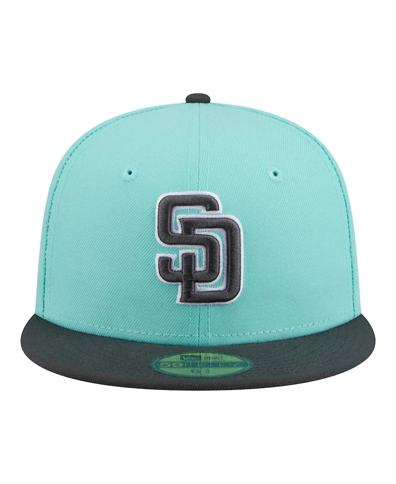 New Era Men's Turquoise/Charcoal San Diego Padres Two-Tone Color Pack 59FIFTY Fitted Hat
