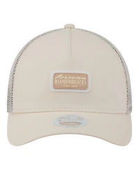 New Era Women's Light Beige Arizona Diamondbacks Tonal Patch 9FORTY M-Crown A-Frame Trucker Adjustable Hat
