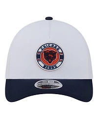 New Era Men's White/Navy Chicago Bears Patch 39THIRTY A-Frame M-Crown Perforated Flex Hat