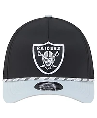 New Era Men's Black/Silver Las Vegas Raiders Rope M-Crown A-Frame 39THIRTY Flex Hat