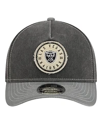 New Era Men's Black/Silver Las Vegas Raiders 9FORTY Felt A-Frame Adjustable Hat