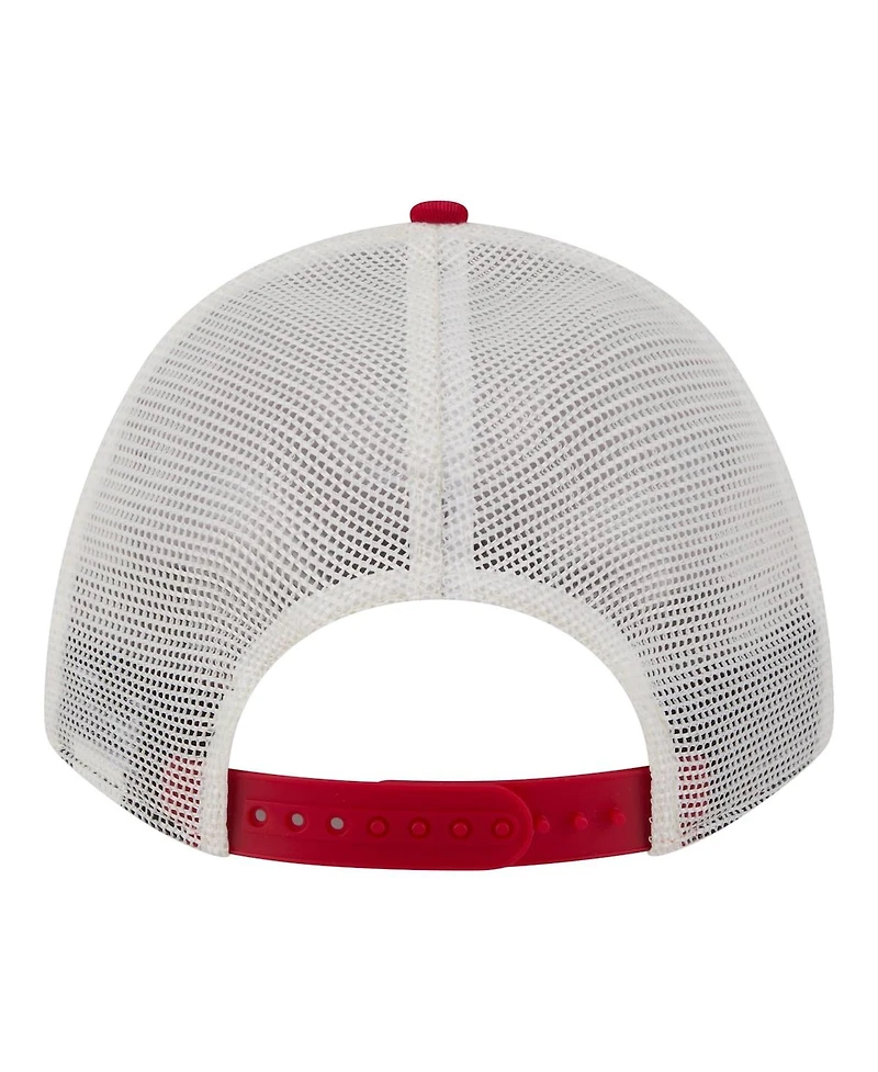 New Era Women's Light Beige/Red Cincinnati Reds Retro 9FORTY M-Crown A-Frame Trucker Adjustable Hat