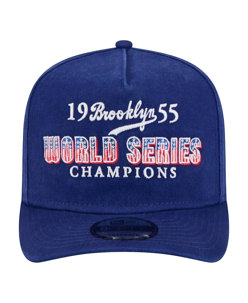 New Era Men's Royal Brooklyn Dodgers 1955 World Series s Throwback 9FIFTY A-Frame Snapback Hat