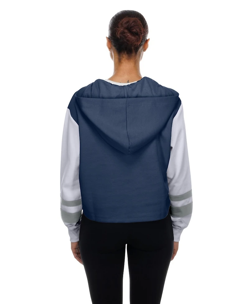 New Era Women's Navy York Yankees Boxy Lace-Up Hoodie