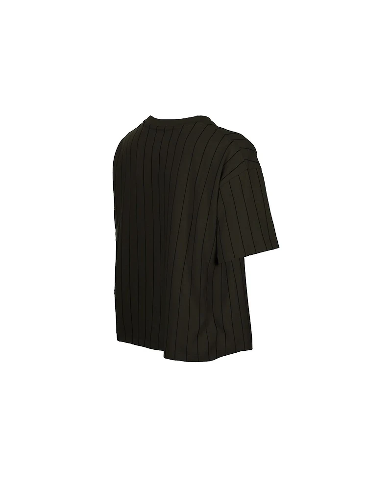 New Era Women's Charcoal New York Mets City Connect Throwback Meshback Pinstripe Boxy T-Shirt