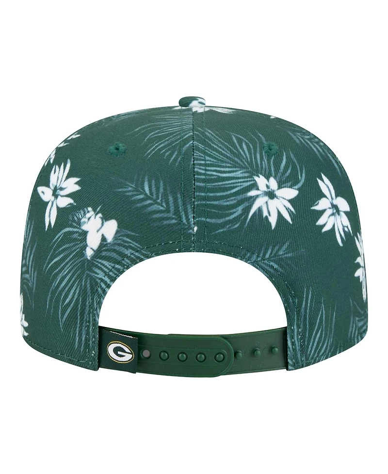 New Era Men's Green Green Bay Packers Palm Print A-Frame 9FIFTY Snapback Hat