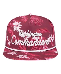 New Era Men's Burgundy Washington Commanders Palm Print A-Frame 9FIFTY Snapback Hat