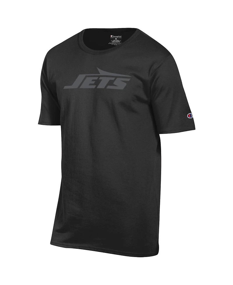 Champion Men's Black New York Jets Tonal Logo T-Shirt