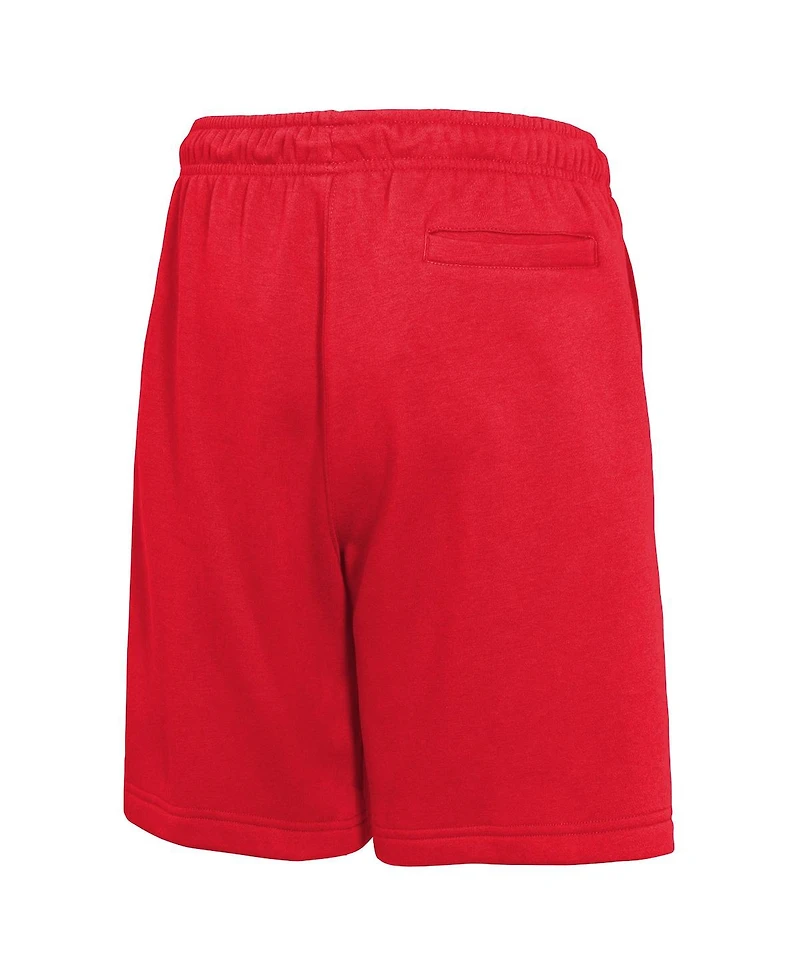 Nike Big Boys and Girls Red Chicago Bulls Courtside Club Fleece Shorts