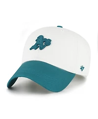'47 Brand Men's White/Teal Athletics Contemporary Tonal Clean Up Adjustable Hat