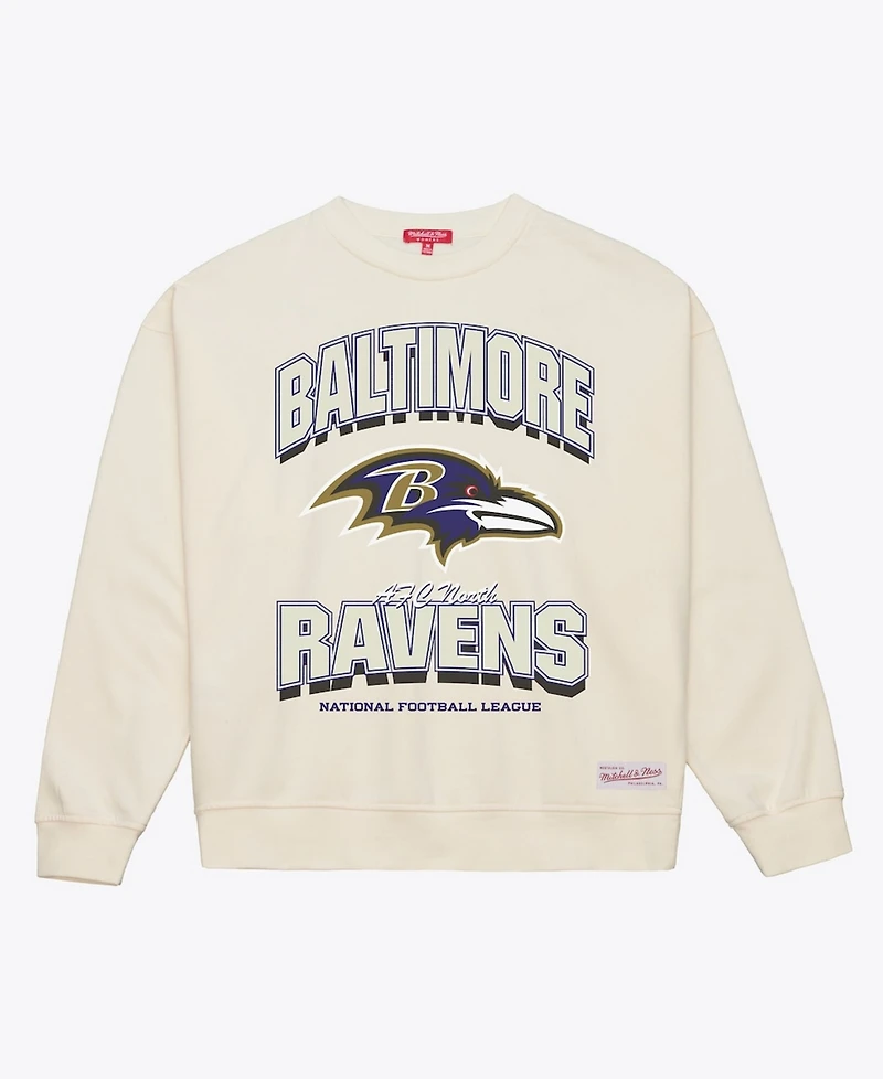 Mitchell & Ness Women's Cream Baltimore Ravens Tonal Arch Sweatshirt