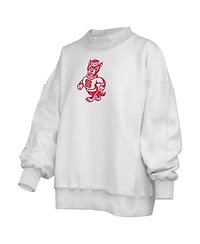 Pressbox Women's Heather Gray Nc State Wolfpack Reversible Sweatshirt
