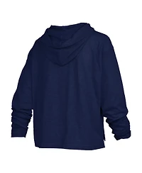 Pressbox Women's Navy Notre Dame Fighting Irish Nelson Arch Over Logo Long Sleeve Hooded Slub T-Shirt