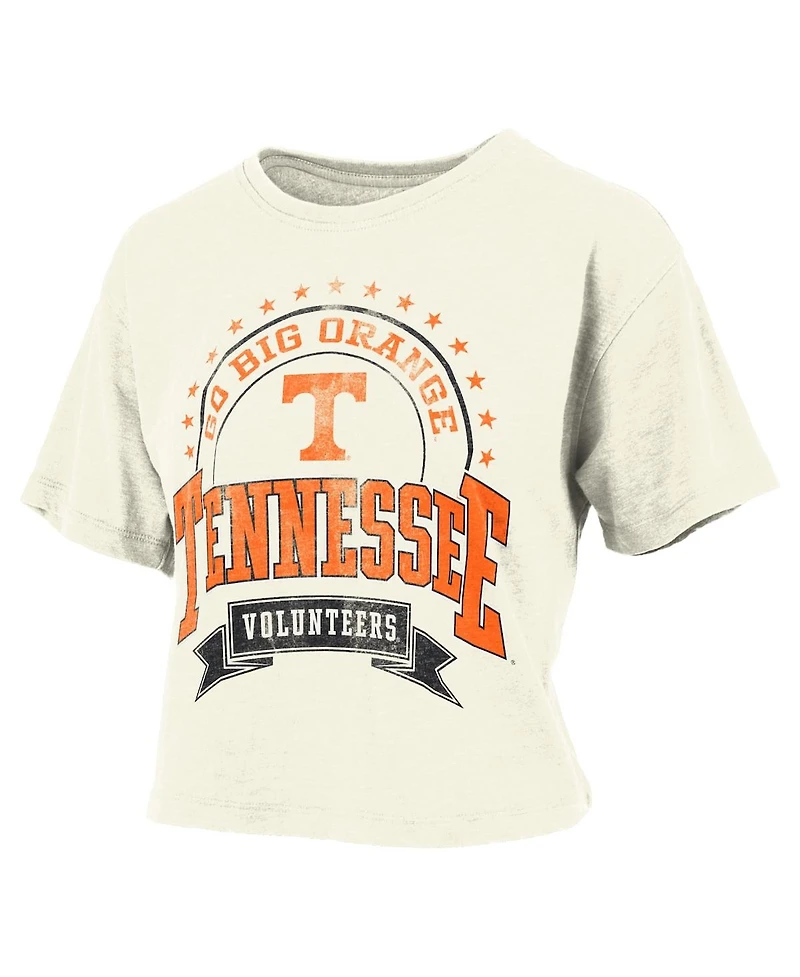 Pressbox Women's Natural Tennessee Volunteers Wash Waist-Length Slub T-Shirt