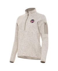 Antigua Women's Oatmeal Indiana Fever Fortune Half-Zip Pullover Jacket