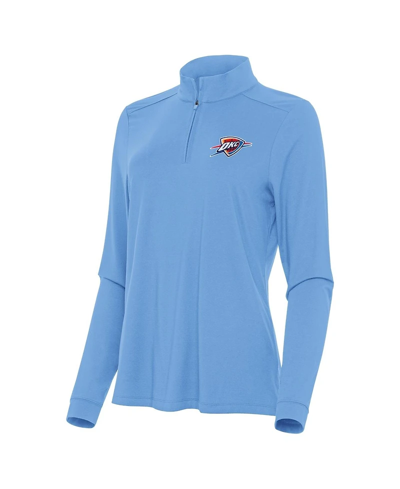 Antigua Women's Light Blue Oklahoma City Thunder Intent Quarter-Zip Top