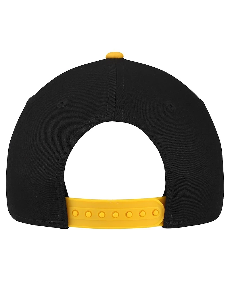 New Era Big Boys and Girls Black/Gold Pittsburgh Steelers Arch Coolera 9FORTY A-Frame Adjustable Hat