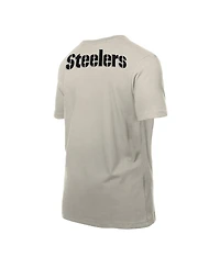 New Era Men's Light Beige Pittsburgh Steelers Multi Patch T-Shirt
