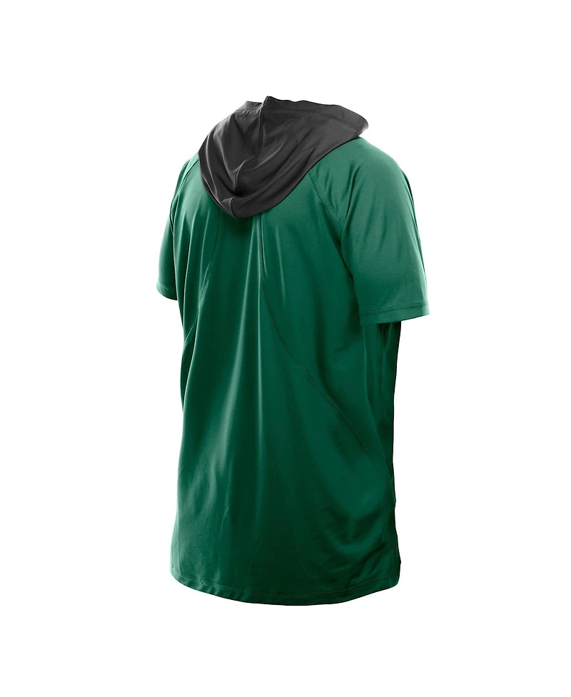 New Era Men's Green York Jets Combine Authentic Hooded Raglan Short-Sleeve T-Shirt