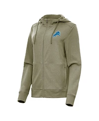 Antigua Women's Heather Olive Detroit Lions Seeker Full-Zip Hoodie Jacket