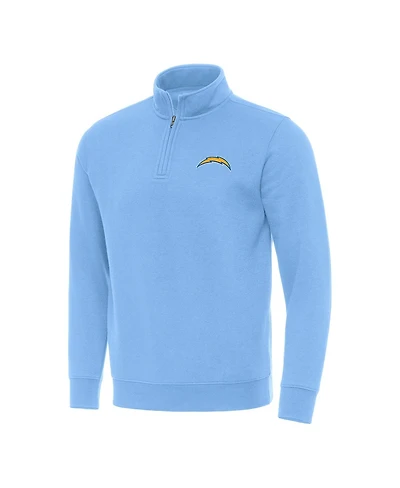 Antigua Men's Powder Blue Los Angeles Chargers Victory Quarter-Zip Pullover Top