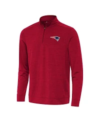 Antigua Men's Heather Red New England Patriots Bright Quarter-Zip Top