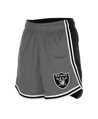 New Era Women's Silver/Black Las Vegas Raiders Sport Classics Mesh Shorts