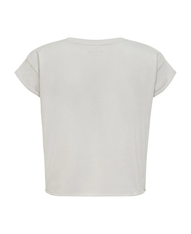 Sportiqe Women's Gray Los Angeles Lakers Cropped Genuine Issue Collection Alana T-Shirt