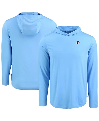 Cutter & Buck Men's Light Blue Philadelphia Phillies Coastline Epic Comfort Eco Hoodie Long Sleeve T-Shirt