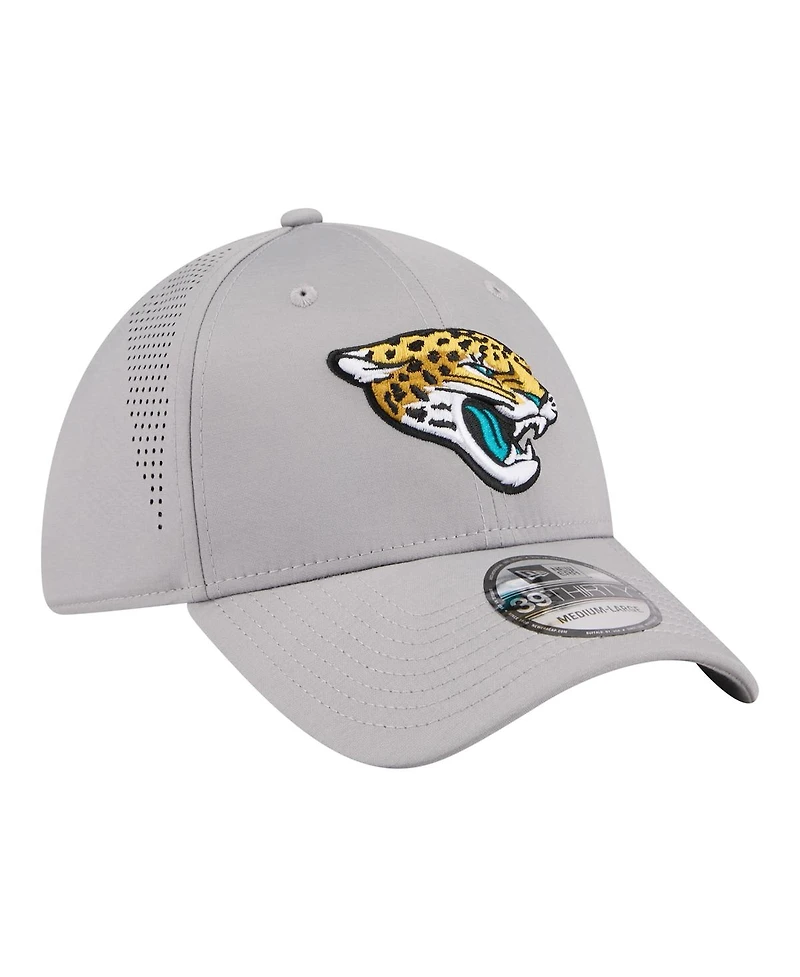 New Era Men's Gray Jacksonville Jaguars Perforated 39THIRTY Flex Hat