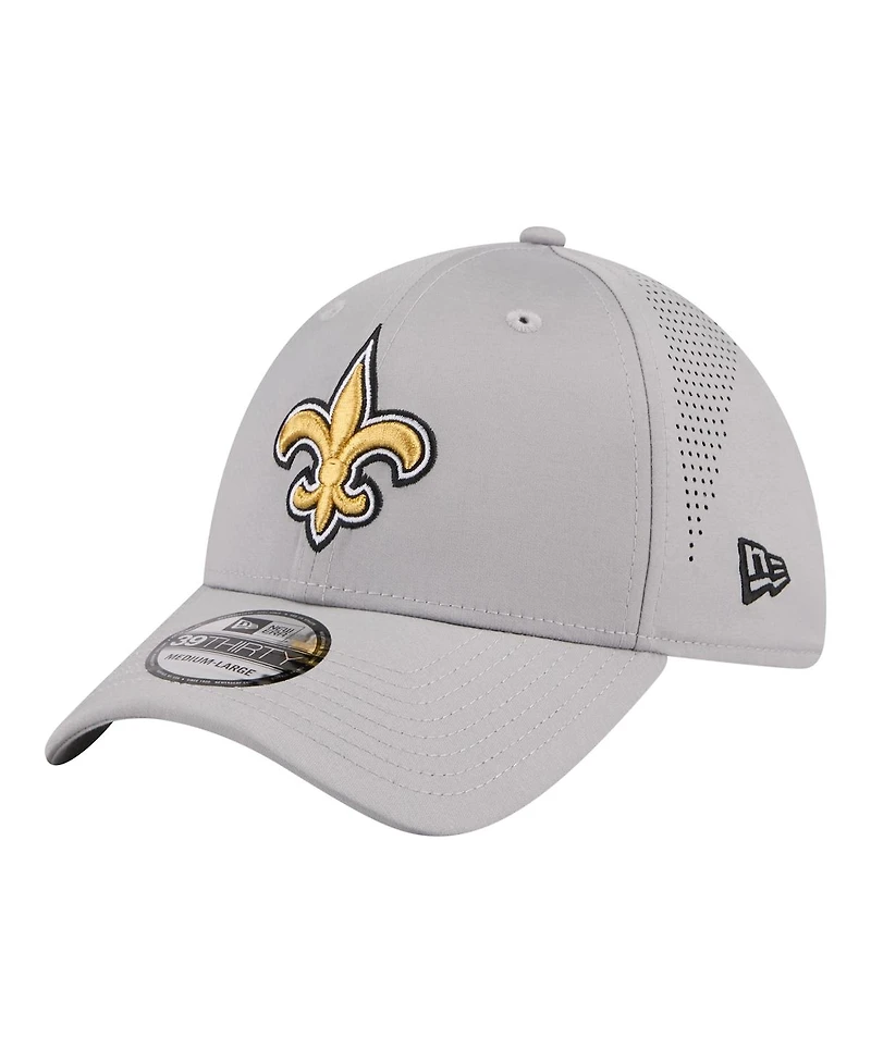 New Era Men's Gray Orleans Saints Perforated 39THIRTY Flex Hat