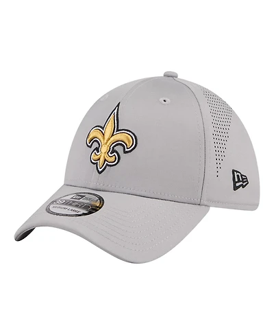 New Era Men's Gray Orleans Saints Perforated 39THIRTY Flex Hat