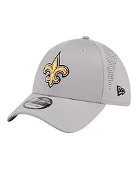 New Era Men's Gray Orleans Saints Perforated 39THIRTY Flex Hat