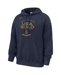 Nike Men's Navy Usa Hockey 2026 Winter Gold Medal Roster Club Fleece Hoodie