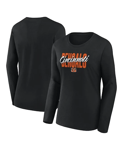 Logo Athletic Women's Black Cincinnati Bengals Grip Long Sleeve T-Shirt
