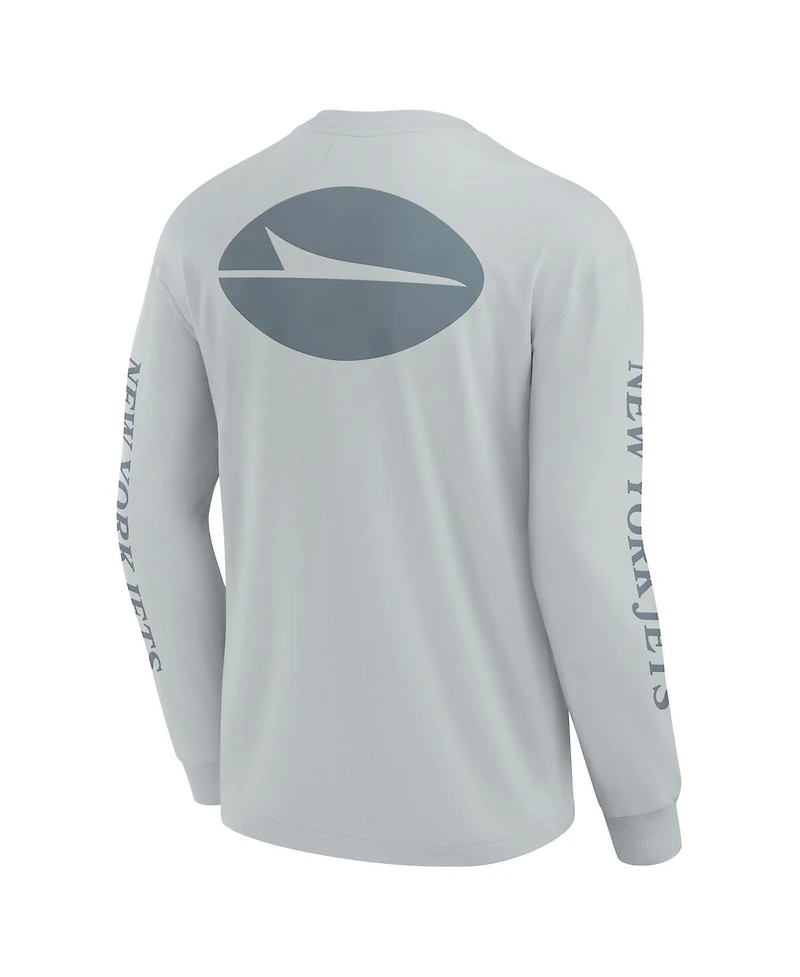 Fanatics Men's and Women's Gray New York Jets Elements Strive Long Sleeve T-Shirt