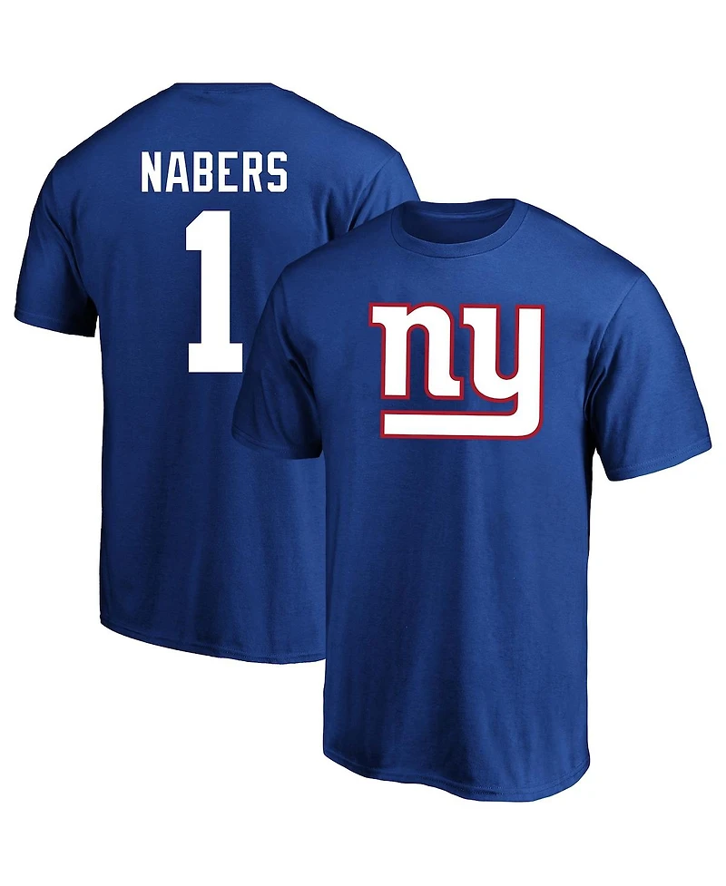 Fanatics Men's Malik Nabers Royal New York Giants Big Tall Player Name Number T-Shirt
