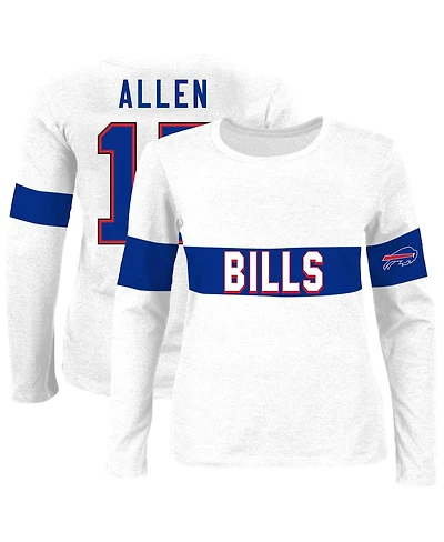 Fanatics Women's Josh Allen Ash Buffalo Bills Plus Name Number T-Shirt