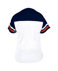 Fanatics Women's White/Navy Houston Astros Plus Two-Stripe V-Neck T-Shirt