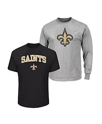 Fanatics Men's 2-Pack Black/Heather Gray New Orleans Saints Big Tall T-Shirt
