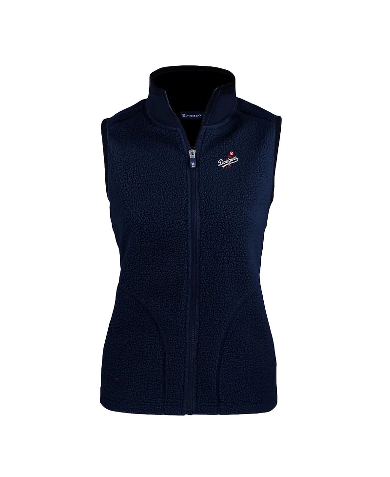 Cutter & Buck Women's Navy Los Angeles Dodgers Cascade Eco Sherpa Fleece Vest