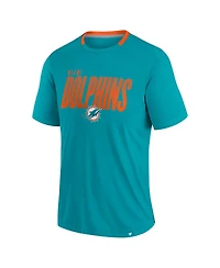 Fanatics Men's Aqua Miami Dolphins Defender Fade Slant T-Shirt