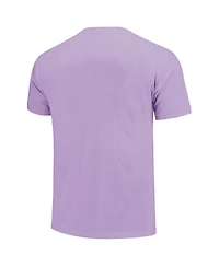Image One Women's Purple Lsu Tigers Comfort Colors Campus Drawing Mom T-Shirt