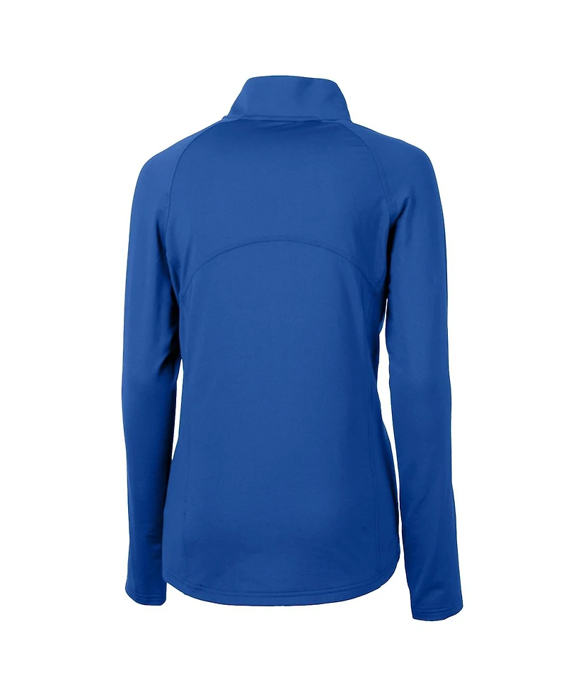 Cutter & Buck Women's Royal Seattle Mariners Dry Tec Adapt Eco Knit Stretch Raglan Half-Zip Top