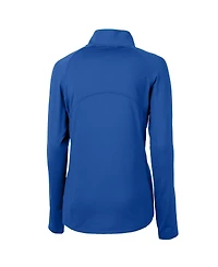 Cutter & Buck Women's Royal Seattle Mariners Dry Tec Adapt Eco Knit Stretch Raglan Half-Zip Top